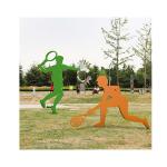 Abstract Silhouette Sports Figure Outdoor Metal Sculpture Antique Art Ornaments