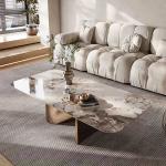 Modern Stainless Steel Marble Square Living Room Coffee Table