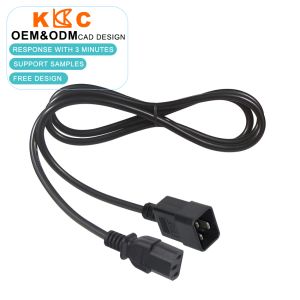 IEC 320 C13 to C20 Power Extension Cord 14 AWG for Server Racks and High-Density PDUs Black Power Jumper Cable 15 Amp 250V