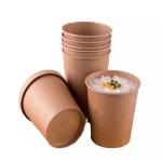 Soup Dessert Takeaway Brown Paper Packaging For Food Ice Cream Cake Container