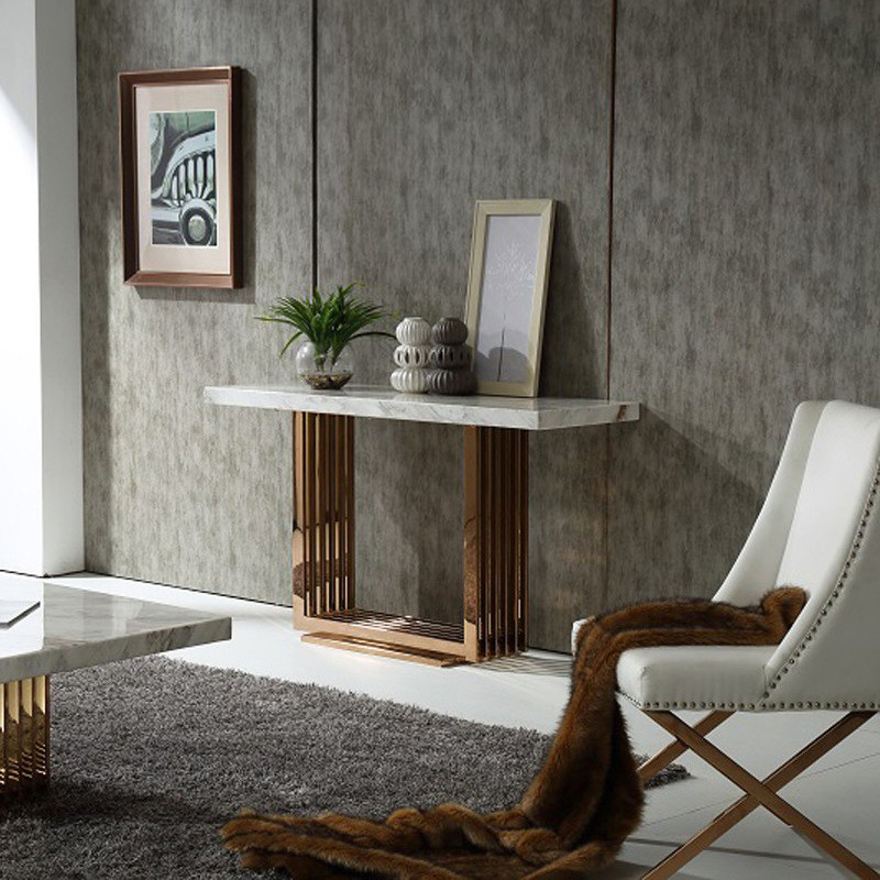 Marble Top Narrow Console Table Hallway Accent Table 120cm/150cm