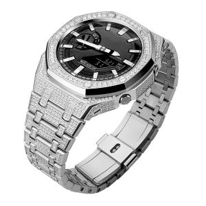 China Full Zircon Diamond Stainless Steel Watch Case And Band For Casio Ga2100 Replacement factory
