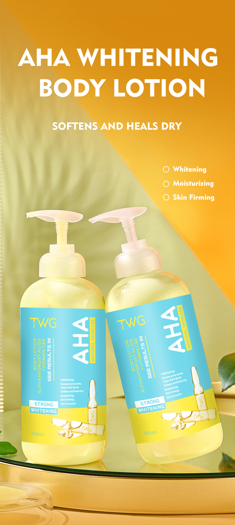 Skin Care Factory / Manufaturer Whitening Body Lotion Lightening Hydrating AHA Vitamin C Body Lotion Niacinamide Body Lotion