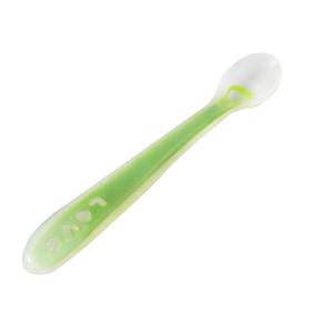 China Green BPA Free Silicone Baby Spoon Kit Custom Pattern Printing factory