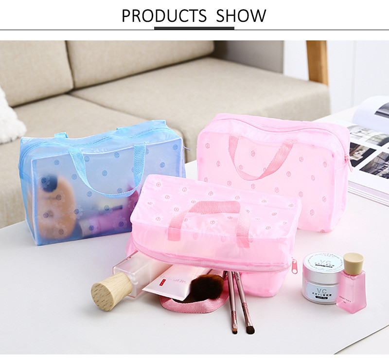 Polyester Large Travel Toiletry Cosmetic Bag For Women