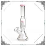 12.5 Inches Perc Glass Water Pipe Diamond Base With Pink Showerhead Perc