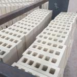 Cream Yellow Five Holes Large Hollow Blocks , Hollow Clay Brick Compressive