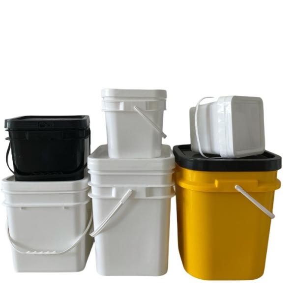Custom Color Printing Logo Square Plastic Pail With Handle for Snack Organizatio