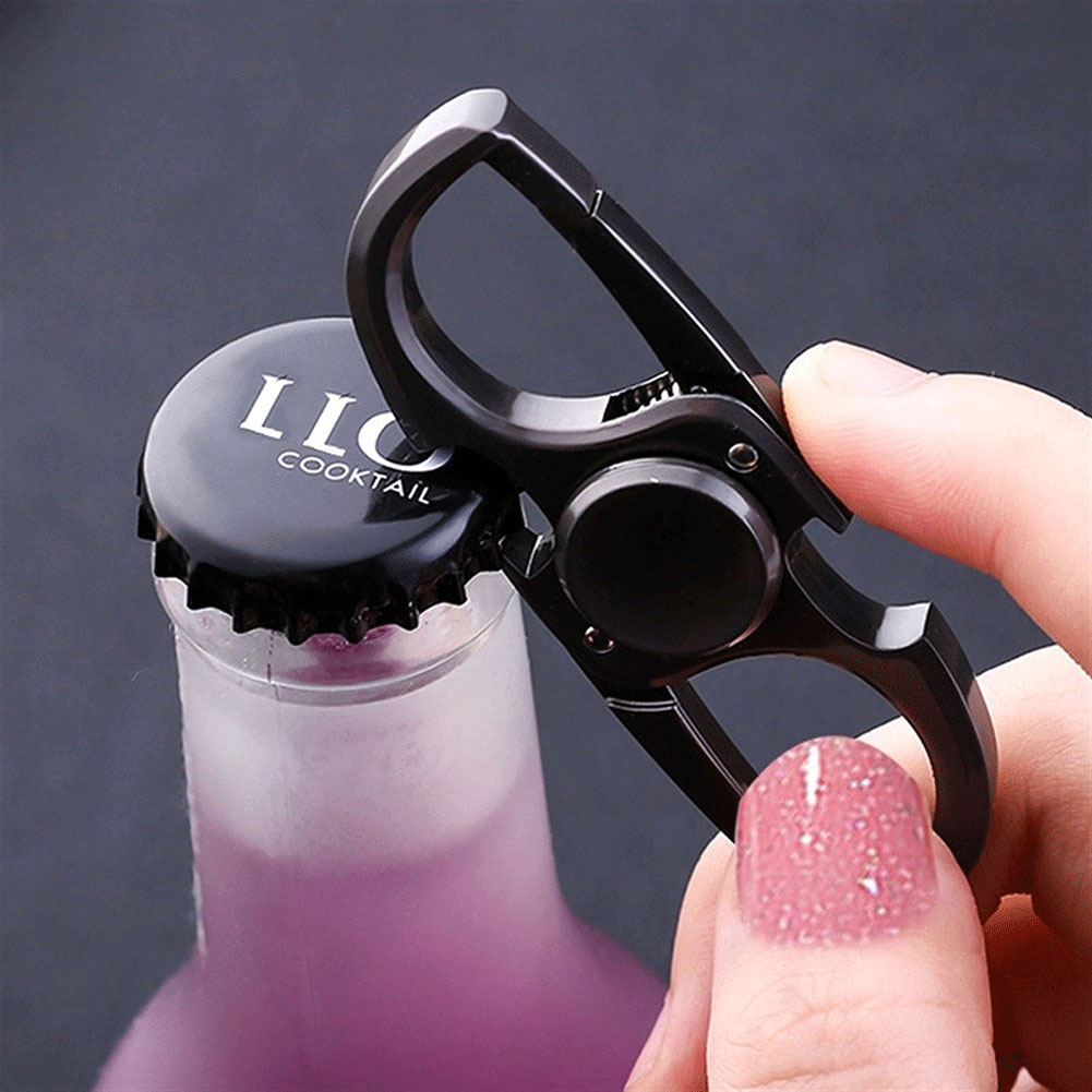 Unisex Metal Keychain Bottle Opener Fidget Spinner Toy for Anxiety and Stress Relief