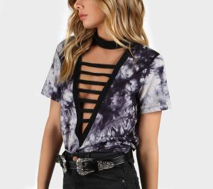China summer women open hot sexy girl photo chiffon blouse women top factory