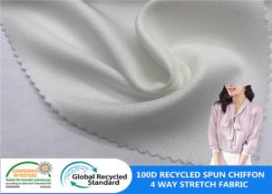 China 100D Spun Chiffon Recycled Polyester Fabric 4 Way Stretch GRS Female Shirt Cloth factory