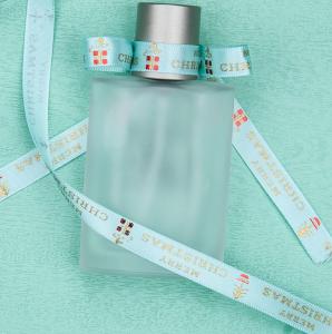 China Custom Parfums Gift Packing Ribbon , Gold 9mm Polyester Satin Ribbon With Foil factory