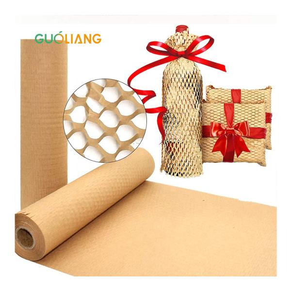 China Eco Friendly Packaging Honeycomb Honey Comb Paper Roll Honeycomb Wrapping Paper Roll Honeycomb Craft Paper White factory