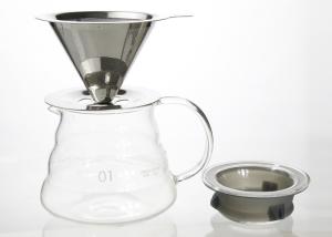 China Portable Pour Over Drip Coffee Maker 4 Cup Double Wall With Glass Pot factory
