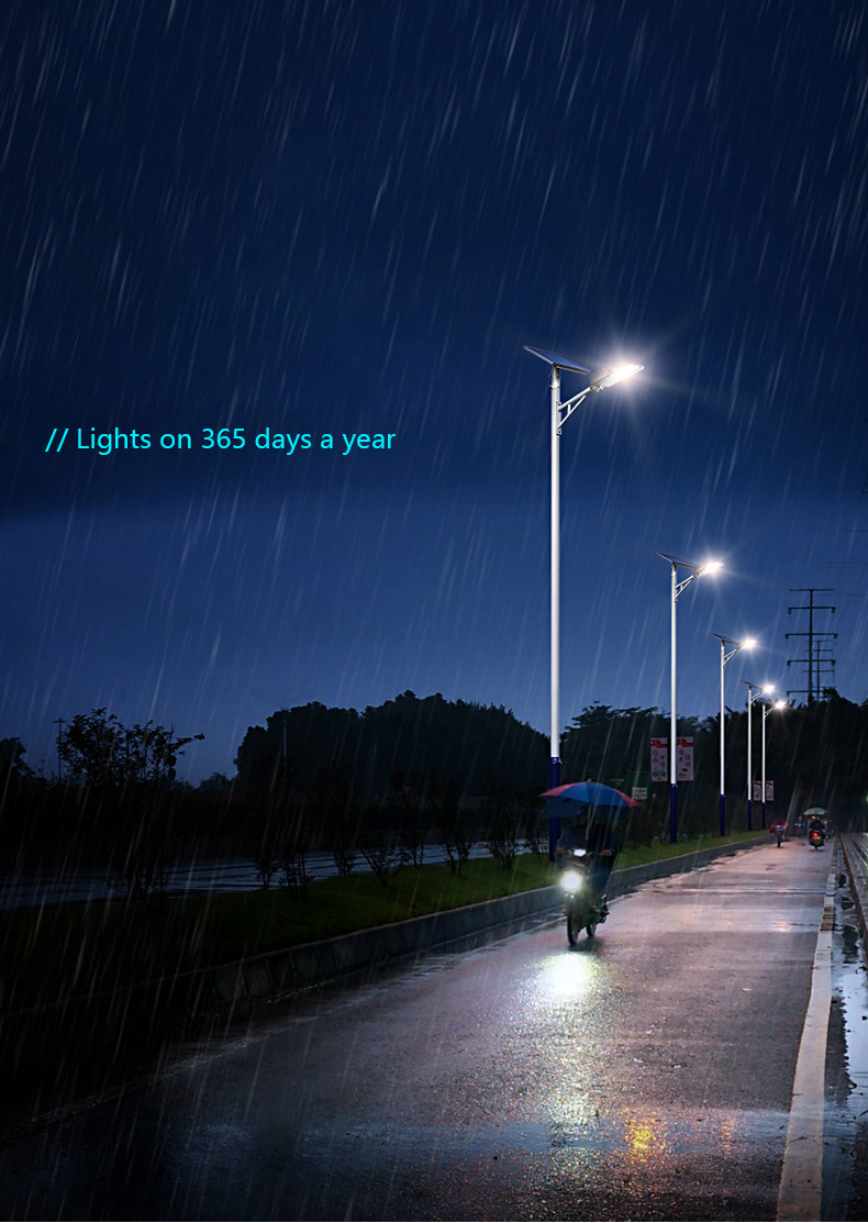 High Lumen Solar Split-Type Street Light with 30 Days Rainy Day Backup and