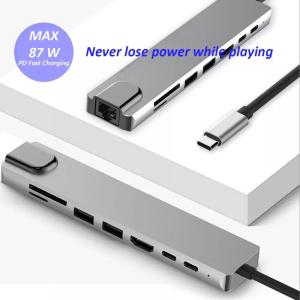 China 8in1 Multiple Hdmi Docking Station RJ45 3.0 Usb C Laptop Hub factory