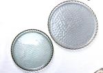 Kitchen Hammpered Gold Rim Crystal Glass Plates 22cm Handmade Dinner Plate