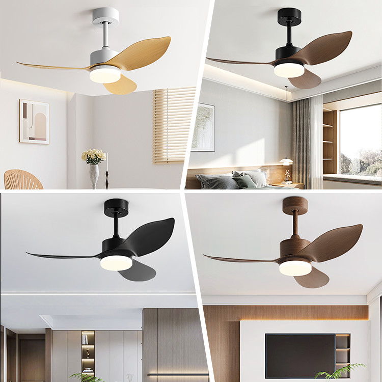 Factory Direct Low Noise Pure Copper Motor 3 Blades Brushless DC Remote Control Modern Ceiling Fan Lights