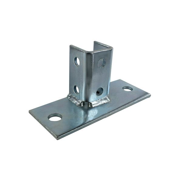 Steel Square Post Base Connector 6x6 4x4 Carbon Steel Q235 8 Hole Double Stud