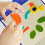 DIY Stickers Preschool Learning Toys , Felt Fabric Geometric Puzzles For