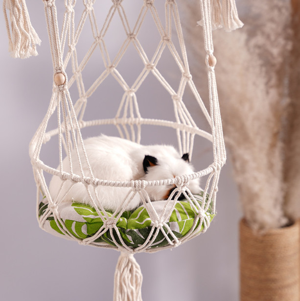 hanging wicker cat bed