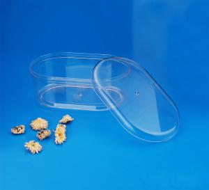 China Eco Friendly Clear Plastic Jars , Durable Round Plastic Container With Lid factory
