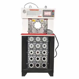 PLC AC Hose Crimping Machine Thin Head Hydraulic Swaging Machine 15 Sets CBK-120