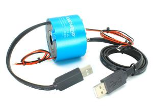 China Single Channel USB2.0 IEEE1394 Electrical Separate Slip Ring Assembly 56mm factory