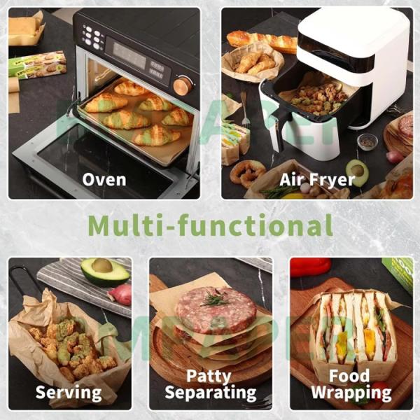 40gsm Unbleached Silicon Greaseproof Paper For Air Fryer 40 x 60cm Nonstick