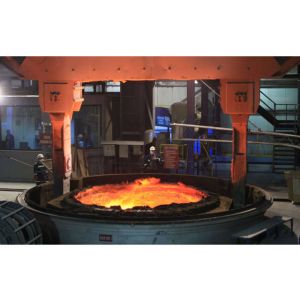 Ladle Refining Furnace with Tubular Water-Cooled Lid Electrode Lifting Mechanism