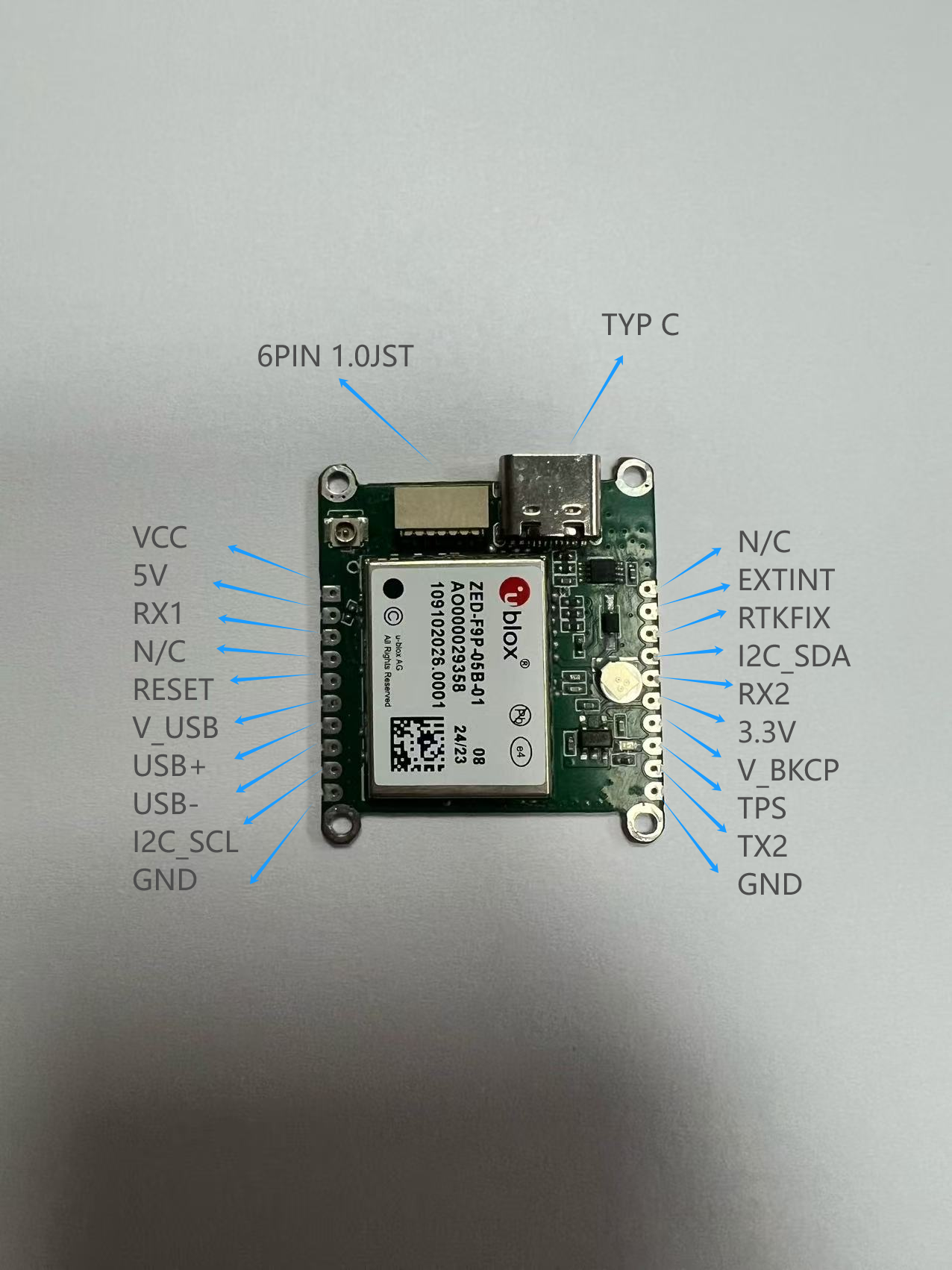 ZED-F9P-05B GPS Development Board with 1cm Accuracy for Drones