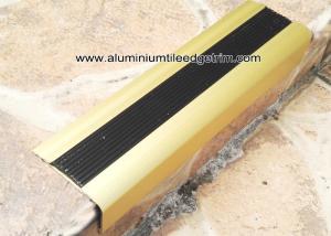 China TL30 Matt Gold Non Slip Aluminum Stair Splint With Rubber For Staircase Edge factory