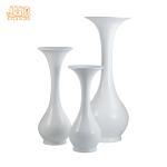 White Fiberglass Floor Vases Plant Pots Glossy For Indoor