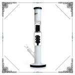 Black White Glass Straight tube Bong Helix Percolator Hookah Bongs UFO Perc