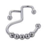 Double Shower Curtain Rings Stainless Steel Rustproof Metal Hooks for Bathroom
