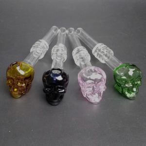 China Long Colored Elegant Glass Smoking Pipe Handle Tubes Multi Design factory