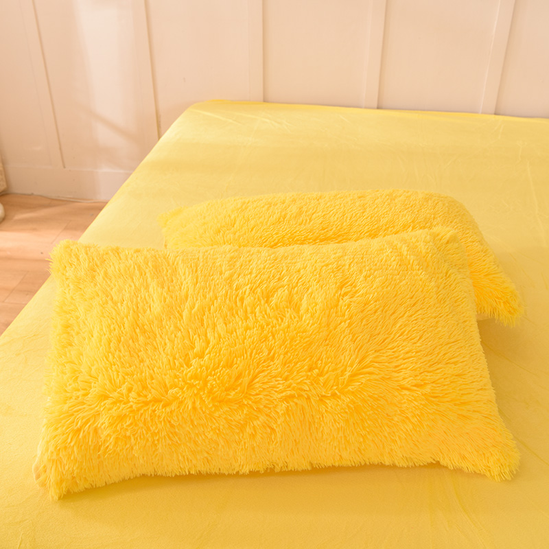 All-groups Rainbow Color Fur Velvet Fluffy Plush Soft Bedding Sheet Set for Kids Girl