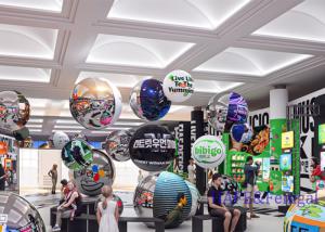 China Inflatable Metal Ball Decoration With Logo Or Printed Splicing Inflatable Mirror Ball Hung factory