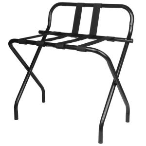 China Back Rest Hotel Style Luggage Rack / Black Hotel Luggage Stand With Feet factory