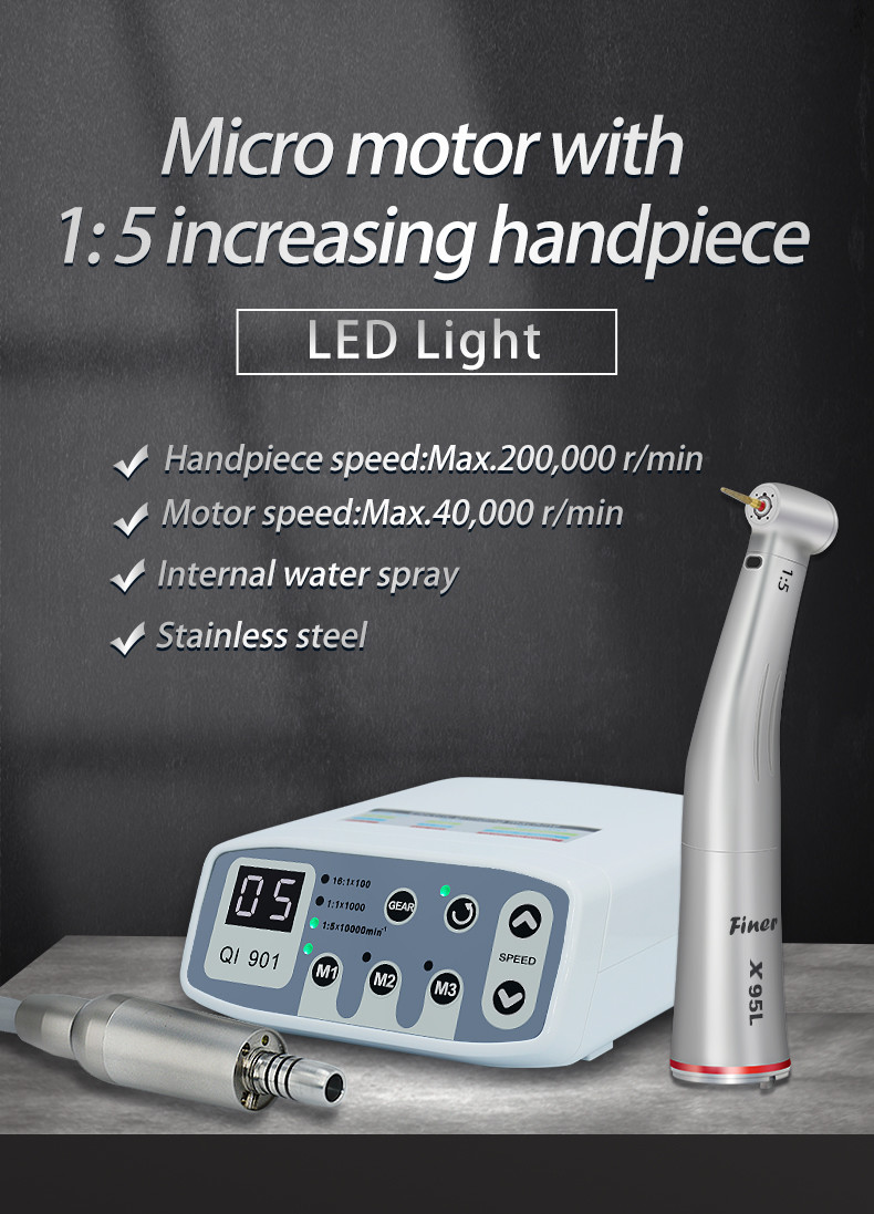 110V 220V Dental Laboratory Equipments Electric Motor With 1:5 Handpiece