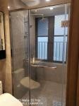 Hotel Framed Tempered Glass Shower Enclosure Stainless Steel Straight Swinging