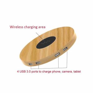 Multi Usb Portswooden Phone Charger , Wireless Cell Phone Charger For Iphone