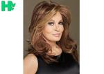 Ladies Brown Synthetic Hair Wigs Heat Resistant Fiber No Sheeding
