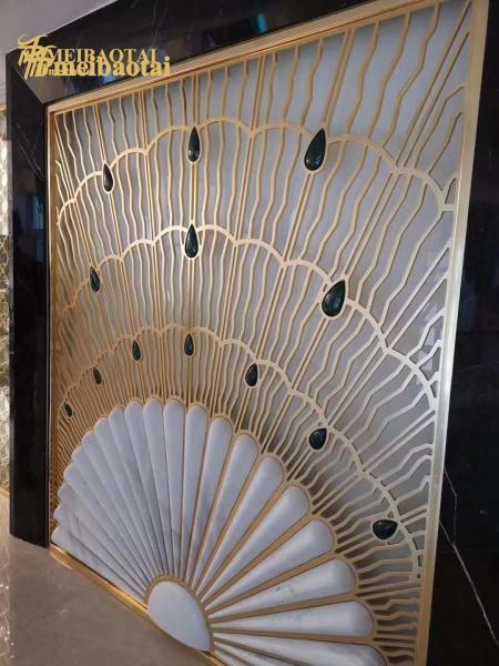 1x2.5meter Stainless Steel Room Divider Decoration for Wall / Hotel / Dining