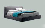 Italy Modern Soft Grey Fabric King Size Bed Furniture