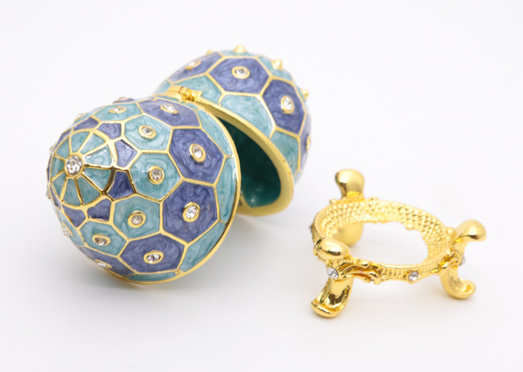 Faberge Egg Crystals Jewelry Trinket Box Gift Enamel Easter Faberge Egg Jewellery Box Ring Earrings Russian Case