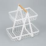 Sustainable Fruit Bowl Bread Basket Kitchen Metal Wire Storage Rack 2 Tier