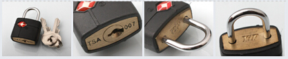 with key TSA luggage copper padlock