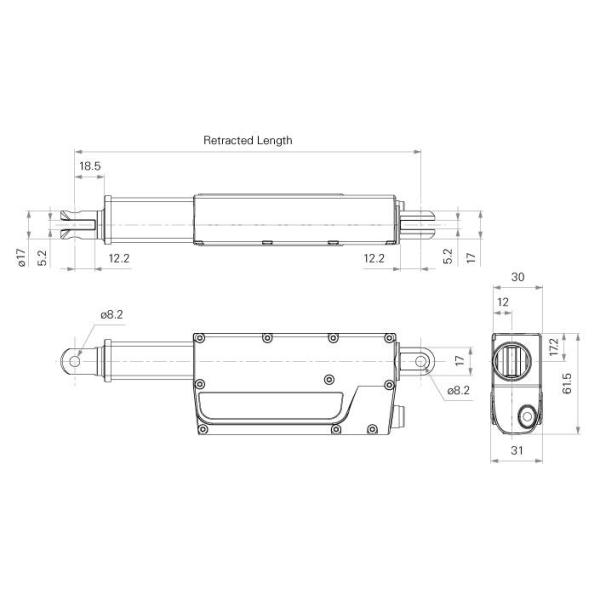 24V IP66 450lb Loading Electric Cylinder Actuator Synchronization System