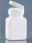 Flip Capsule Plastic Screw Top Bottles , 90CC Solid Square Plastic Bottle